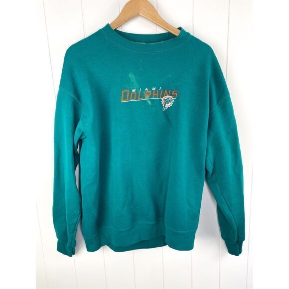 Vintage‎ NFL Miami Dolphins Pullover Crewneck Sweatshirt Y2K Size L - Picture 1 of 7